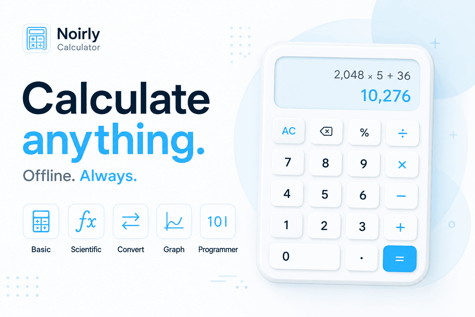 Noirly Calculator feature graphic